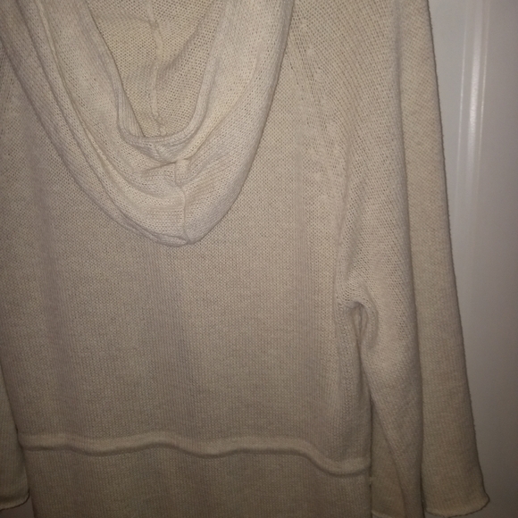 Women's GAP Button Down Knit Cardigan Sweater with Hood Size Medium Cream Color - Picture 7 of 7